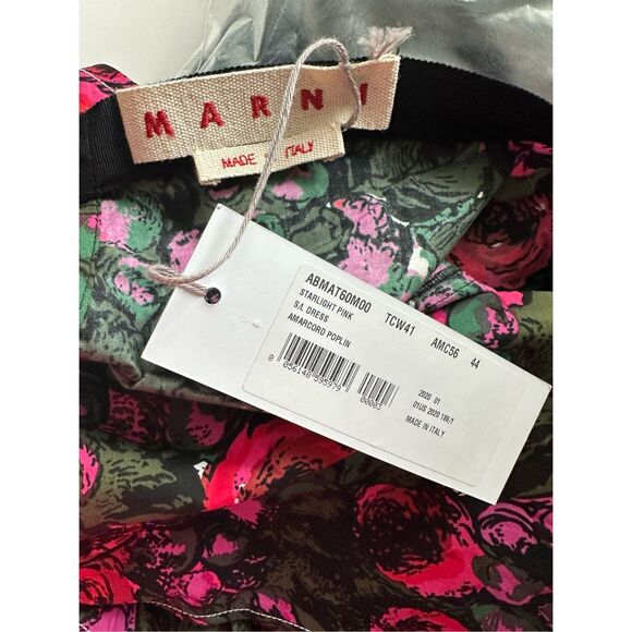 NWT Marni Sleeveless Floral Poplin Starlight A-Line Dress Size US 8 $1390 - Picture 10 of 11